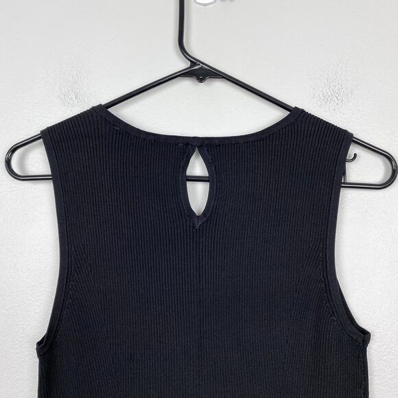 White House Black Market Ribbed Tank Top Fitted Keyhole Back‎ Size Medium - Picture 5 of 9